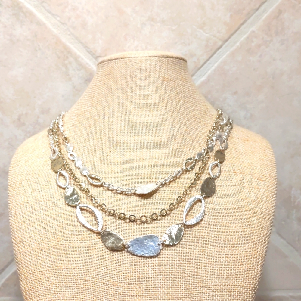 4 for $20 Fashion Jewelry  Necklace Multi Strand Gold Silver Toned Mixed Metal